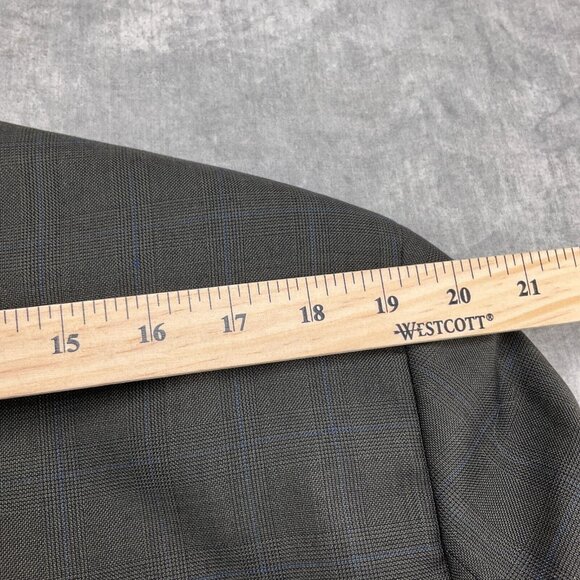 Chaps Ralph Lauren Blazer Men 42R Gray Blue Plaid Cashmere Wool Union Canada VTG - Picture 7 of 15